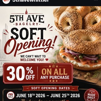 5th Ave Bagelry - Bagels Near Me - Whittier, California 5th Ave Bagelry - Bagels Near Me - Whittier, California