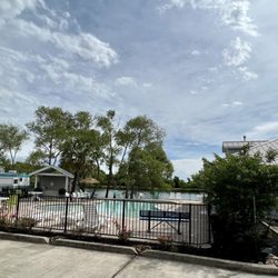 Willow Lake RV Resort - Pool area and main office/bath house, etc.