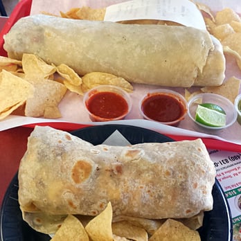 Senor Taco - Señor Burro ($9.49) and a Chorizo Bfast Burrito with potatoes ($6.49 + $0.50) size comparison. - Mexican Near Me - Tempe, Arizona Senor Taco - Señor Burro ($9.49) and a Chorizo Bfast Burrito with potatoes ($6.49 + $0.50) size comparison. - Mexican Near Me - Tempe, Arizona