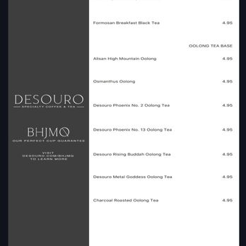 Desouro - Soft opening menu - Bubble Tea Near Me - Irvine, California