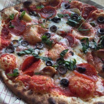 MOD Pizza - Red sauce, mozzarella, Pepperoni, olives, roasted garlic and fresh chopped basil. Delicious! - Pizza Near Me - Livonia, Michigan MOD Pizza - Red sauce, mozzarella, Pepperoni, olives, roasted garlic and fresh chopped basil. Delicious! - Pizza Near Me - Livonia, Michigan