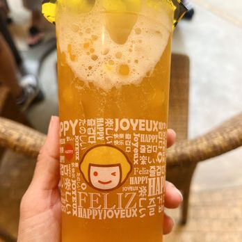 Happy Lemon - E11. Mango Green Tea w/ Mango Boba - Bubble Tea Near Me - Newport Beach, California Happy Lemon - E11. Mango Green Tea w/ Mango Boba - Bubble Tea Near Me - Newport Beach, California