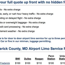 Frederick Airport Shuttle Service - Seems like a town car service to me.... but it wasn't.