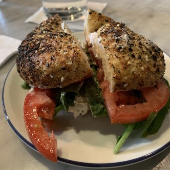 b-side - everything bagel w/ tomatoes and arugula - Coffee & Tea Near Me - Decatur, Georgia