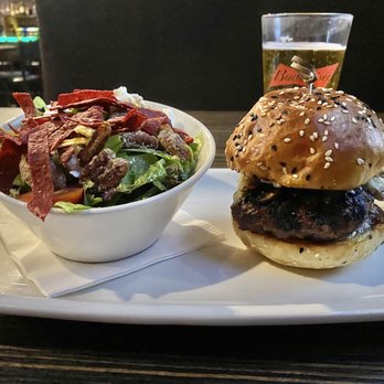 O2's - Crimini Mushroom Burger, with 02's Special Salad.
One of the best burgers I have ever tasted, and this salad is magic. - Sports Bars Near Me - Edmonton, Alberta O2's - Crimini Mushroom Burger, with 02's Special Salad.
One of the best burgers I have ever tasted, and this salad is magic. - Sports Bars Near Me - Edmonton, Alberta