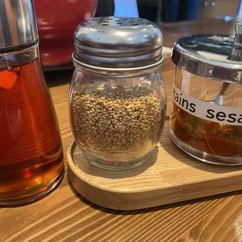 Ramen Tatsunoya - Chili oil, chili paste, sesame seeds - Ramen Near Me - Costa Mesa, California