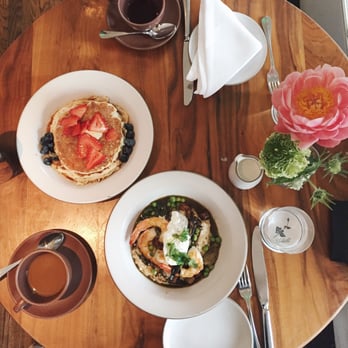 Josephine House - Shrimp and grits and lemon ricotta pancakes - American Near Me - Austin, Texas Josephine House - Shrimp and grits and lemon ricotta pancakes - American Near Me - Austin, Texas