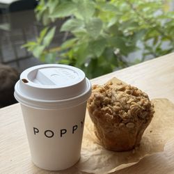 Poppy's - Flat white + gf oat apple muffin