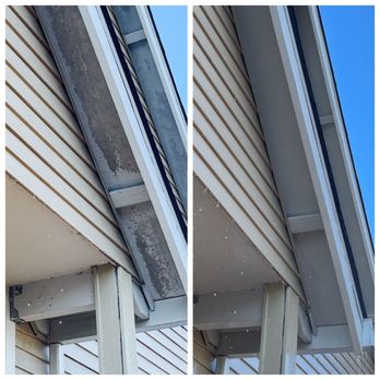Viking ProWash NW Exterior Solutions - Mold and mildew build up FAST, these overhang soffits cleaned up very nice! - Pressure Washers Near Me Viking ProWash NW Exterior Solutions - Mold and mildew build up FAST, these overhang soffits cleaned up very nice! - Pressure Washers Near Me