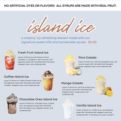 Blue Island Food Truck - Menu page 1