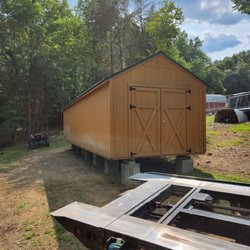 Shed and Haul - Installed block to level at customers delivery site.