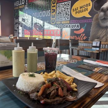 Canastas Chicken - Lomo Saltado and chicha morada drink - Peruvian Near Me - Wake Forest, North Carolina Canastas Chicken - Lomo Saltado and chicha morada drink - Peruvian Near Me - Wake Forest, North Carolina