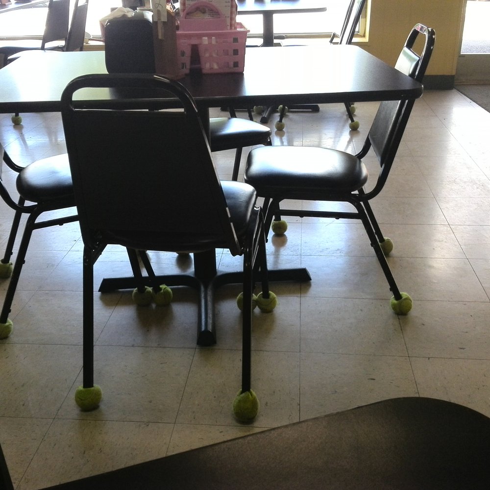 Damron's Restaurant - Tennis balls on the chair legs for silent and easy gliding. - New American Near Me - Tullahoma, Tennessee Damron's Restaurant - Tennis balls on the chair legs for silent and easy gliding. - New American Near Me - Tullahoma, Tennessee