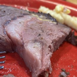 3 bites out a overdone cold slice of prime rib with literally 50% being the fat. Solid waste of an hour for this. 3 bites out a overdone cold slice of prime rib with literally 50% being the fat. Solid waste of an hour for this.