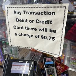 Posted signage on illegal debit fees