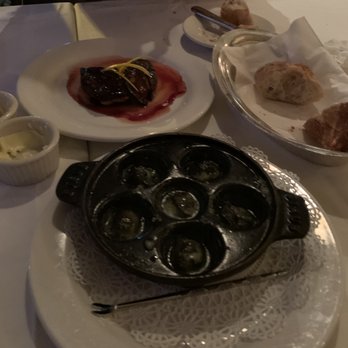 Ma Maison - Foie Gras (back of pic) and Escargot (front) - French Near Me - Boston, Massachusetts