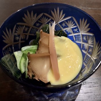 Yuji - Steamed abalone with egg yolk vinegar - Japanese Near Me - San Francisco, California Yuji - Steamed abalone with egg yolk vinegar - Japanese Near Me - San Francisco, California