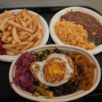 Mexican Seoul - French fries, rice and beans, asada rice bowl - Food Trucks Near Me - Seattle, Washington
