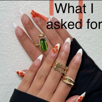 5:5 Nail Bar - Wanted a French dip with flowers on two fingers. - Nail Salons Near Me - Tucson, Arizona 5:5 Nail Bar - Wanted a French dip with flowers on two fingers. - Nail Salons Near Me - Tucson, Arizona