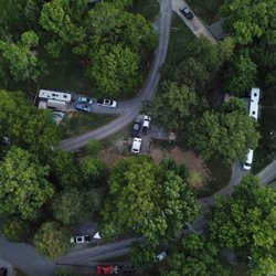 U S Army of Engineers Cages Bend - Drone image over part of Cages Bend.