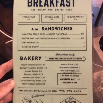 Rev Coffee - Breakfast Menu - Coffee & Tea Near Me - Smyrna, Georgia