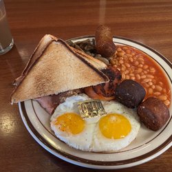 The Clonard - Full Irish Breakfast. There's another sausage hidden under the toast.