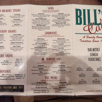 Bill's Cafe - 10/31/21 - Menu (2/2) - Breakfast & Brunch Near Me - San Jose, California