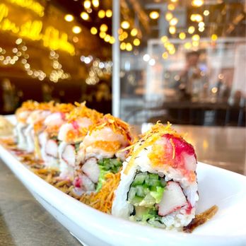The Haam - Scallop sashimi, spicy salmon, avocado, cucumber, ver de salsa, picked red onion, tobiko - Japanese Near Me - Toronto, Ontario The Haam - Scallop sashimi, spicy salmon, avocado, cucumber, ver de salsa, picked red onion, tobiko - Japanese Near Me - Toronto, Ontario