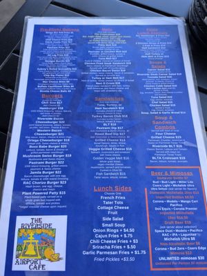 Menu photo 1 The Riverside Airport Cafe Riverside, CA Menu photo 1 The Riverside Airport Cafe Riverside, CA