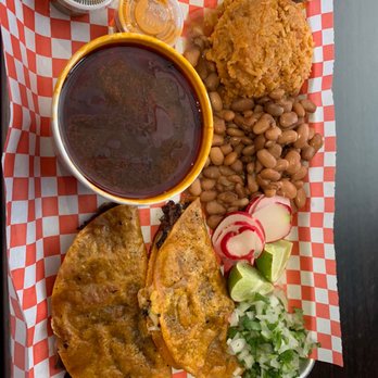 Viva Vegan - Quesobirria with consome, rice, and beans - Vegan Near Me - Colton, California Viva Vegan - Quesobirria with consome, rice, and beans - Vegan Near Me - Colton, California
