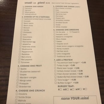 Bad Daddy's Burger Bar - You can create your own salad. - Burgers Near Me - Murfreesboro, Tennessee