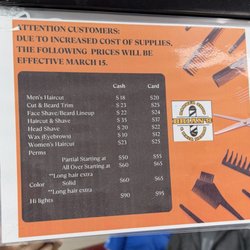 Brian’s Barbershop & Hair Design - Brian's Barbershop pricing
