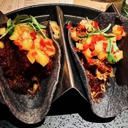 Happy Monkey - Crispy bbq pork tacos