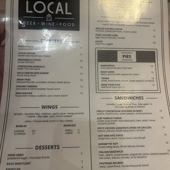 Falls Local - Good menu - Cocktail Bars Near Me - Wendell, North Carolina