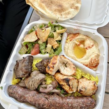 EZ Kebab Lebanese Grill  - Kebab Trio Plate - Lebanese Near Me - Costa Mesa, California