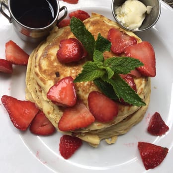 Cody's La Jolla - Blueberry pancakes with strawberries - Breakfast & Brunch Near Me - La Jolla, California Cody's La Jolla - Blueberry pancakes with strawberries - Breakfast & Brunch Near Me - La Jolla, California