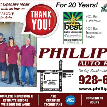 Phillips Auto Repair - Auto Repair Near Me - Cottonwood, Arizona Phillips Auto Repair - Auto Repair Near Me - Cottonwood, Arizona