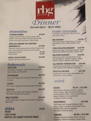 Menu photo 6 RBG Bar & Grill Phoenix, AZ