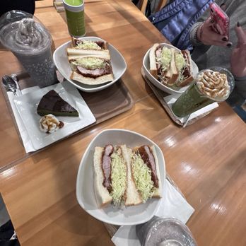 Nana’s Green Tea - Black Sesame Soft Serve Latte, Tonkatsu Sandwich (Fried Pork) - Japanese Near Me - Seattle, Washington