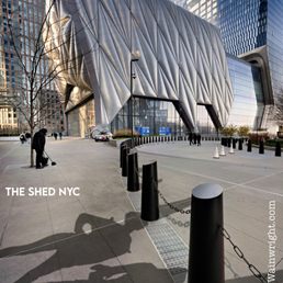 Exterior outside entrance of The Shed - Light as the knife, Shadow as the pleasure. - New York, New York Exterior outside entrance of The Shed - Light as the knife, Shadow as the pleasure. - New York, New York