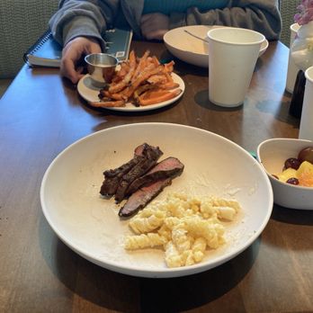 Flower Child - Steak, Mac and cheese, and fruit cup healthy kids - Salad Near Me - Henderson, Nevada Flower Child - Steak, Mac and cheese, and fruit cup healthy kids - Salad Near Me - Henderson, Nevada