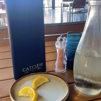 Catch 110 - Drink Menu/water/lemon - Seafood Near Me - Biloxi, Mississippi