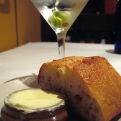 Zinc Wine Bar & Bistro - Fano bread, butter, and a vodka martini