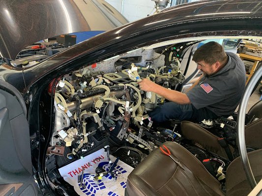 "Is your AC system operating at peak efficiency?" - It's officially air conditioning repair season! If your vehicle's AC is not working properly, please call any of our three locations to schedule an appointment. The mini-Cooper in the picture received a new AC condenser to address the customer's issue. The AC system is now blowing at 42 degrees. The other vehicle in the picture received a new evaporator core, which resolved the customer's concern with the AC system leaking or not cooling. We check the vent temperature and perform a leak check on all systems after repairs, so our customers can have peace of mind once the repair is complete. "Is your AC system operating at peak efficiency?" - It's officially air conditioning repair season! If your vehicle's AC is not working properly, please call any of our three locations to schedule an appointment. The mini-Cooper in the picture received a new AC condenser to address the customer's issue. The AC system is now blowing at 42 degrees. The other vehicle in the picture received a new evaporator core, which resolved the customer's concern with the AC system leaking or not cooling. We check the vent temperature and perform a leak check on all systems after repairs, so our customers can have peace of mind once the repair is complete.