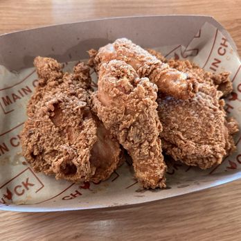 Main Chick Hot Chicken - Half Portion of the For The Flock #3 (2 Naked Drumsticks and 2 Naked Thighs). - New American Near Me - Santa Clarita, California Main Chick Hot Chicken - Half Portion of the For The Flock #3 (2 Naked Drumsticks and 2 Naked Thighs). - New American Near Me - Santa Clarita, California