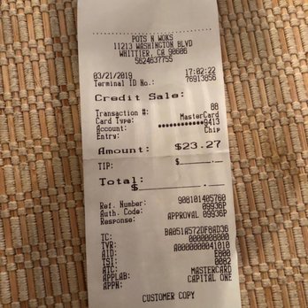 Pots n' Woks - See details?? They told me I should have checked my receipt to be sure I paid for what I asked for and didn't get - Chinese Near Me - Whittier, California