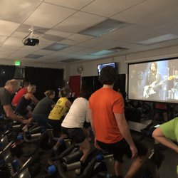 BreakAway Cycle & Strength Studio - Concert cycle!  Videos of music, comedy and funny skits, very fun class!