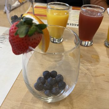The Jagged Fork - Assorted juices with the mimosas. - Breakfast & Brunch Near Me - Ann Arbor, Michigan The Jagged Fork - Assorted juices with the mimosas. - Breakfast & Brunch Near Me - Ann Arbor, Michigan