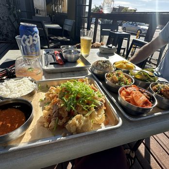 CHIKO - Orange-ish Chicken Spicy Cumin Lamb Stir Fry Full Monty  Cass Korean lager, Singha - Asian Fusion Near Me - Encinitas, California