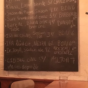 Buvette Scott - Chalkboard menu - beers on tap - Canadian (New) Near Me - Quebec City, Quebec Buvette Scott - Chalkboard menu - beers on tap - Canadian (New) Near Me - Quebec City, Quebec